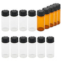 15 Pack 10 ml Small Glass Bottles Vials with Screw Caps, Brown&Clear