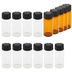 15 Pack 10 ml Small Glass Bottles Vials with Screw Caps, Brown&Clear