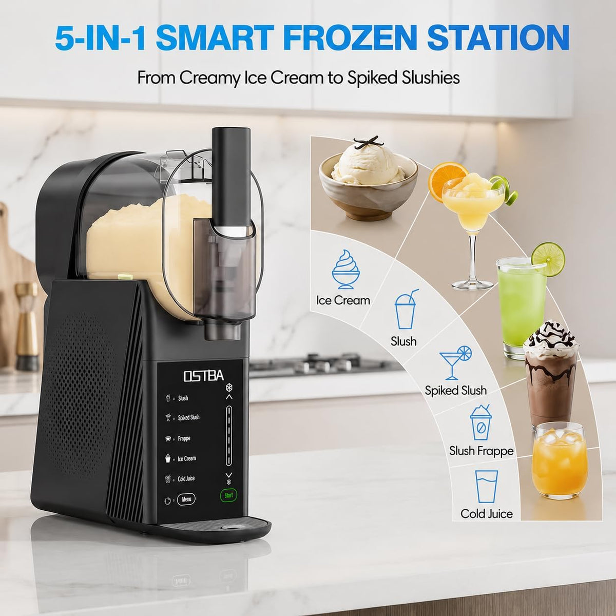 88oz Soft Serve Ice Cream Machine, No Ice Needed Slushie Maker