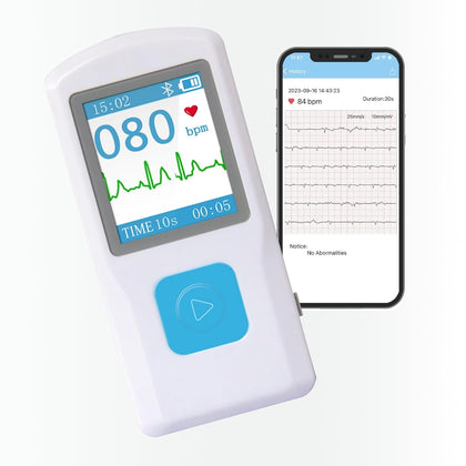 EKG Monitor Device, Personal Heart Rate Monitor with LCD Screen and Storage, Portable ECG Monitor Compatible with PC