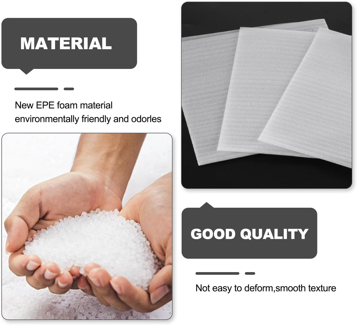 Foam Pouches, 60 Pack 6x8 Inch White Cushion Foam Packing Supplies