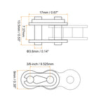 uxcell 6Pcs #35 Chain Master Connector Link Roller 3/8" Pitch Stainless Steel Standard Connecting Split Links for 06C Chain