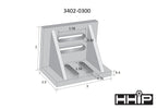 HHIP 3402-0300 3" x 2-1/2" x 2" Slotted Angle Plate, Webbed Silver