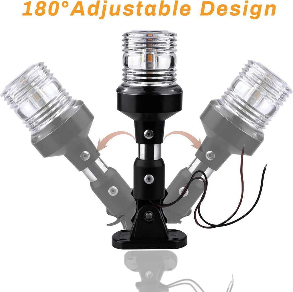 marinexplore Boat Stern Light 6''，White LED Anchor Light,Bimini Top Lights