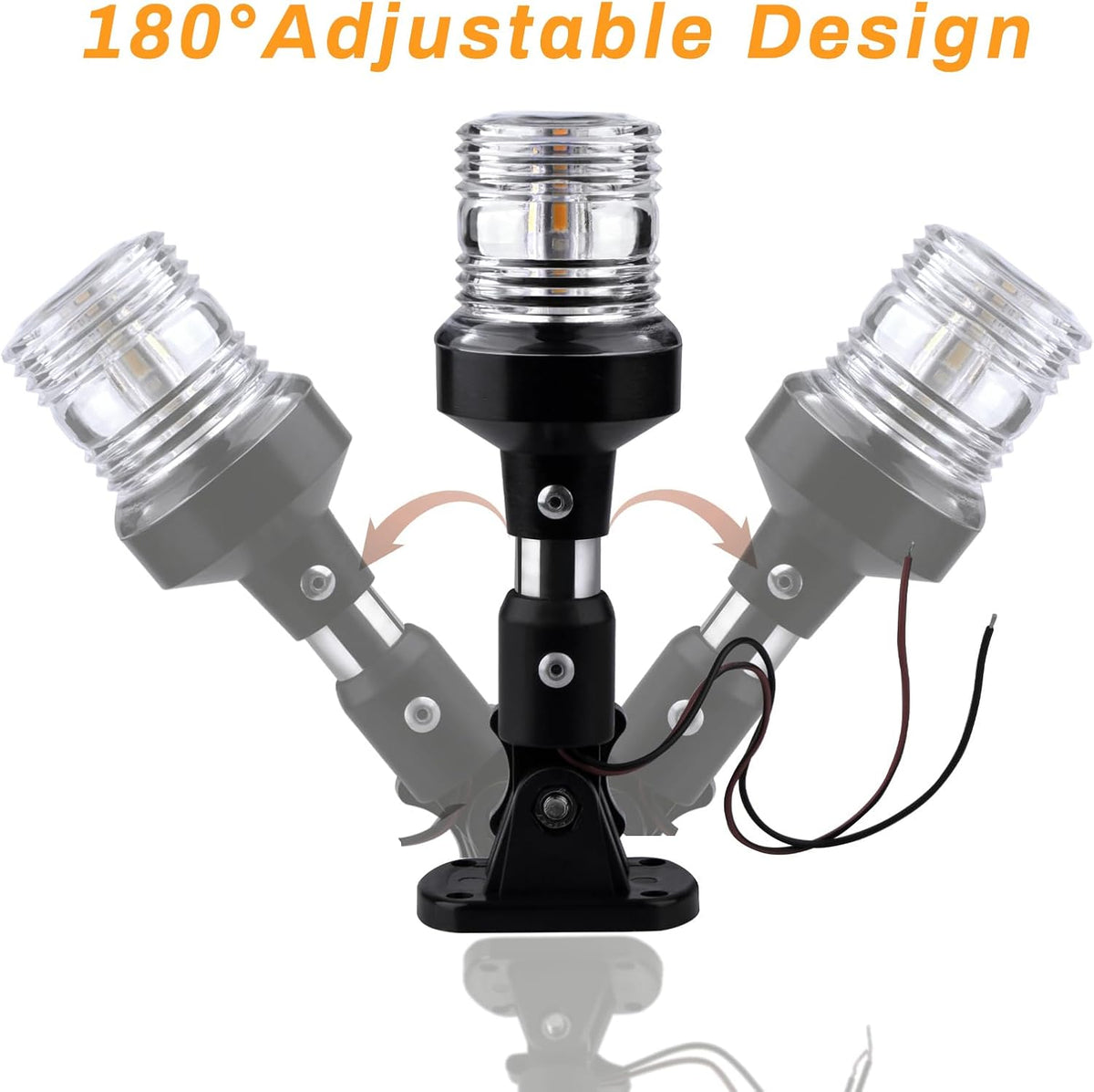 marinexplore Boat Stern Light 6''，White LED Anchor Light,Bimini Top Lights