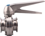 DERNORD Butterfly Valve with Trigger Handle Stainless Steel 304 Tri Clamp Clover (2 Inch Tri Clamp Butterfly Valve)
