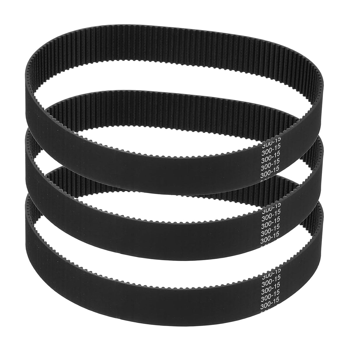 MECCANIXITY 300mm GT-2 Timing Belt 15mm Width 2mm Pitch Black 3pcs