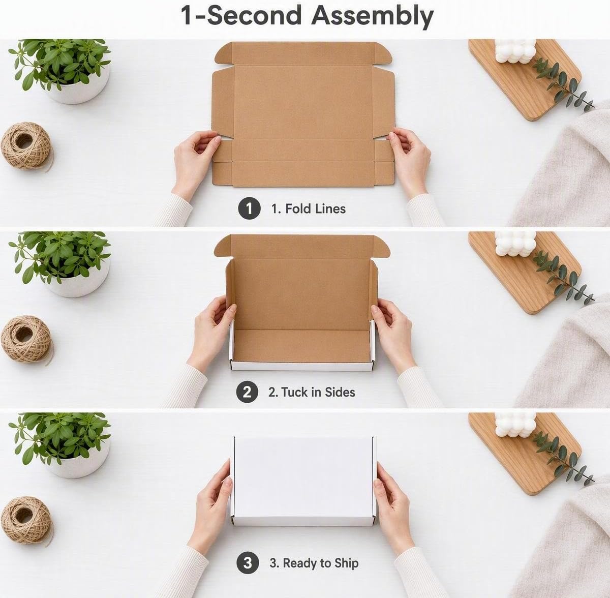 9x6x2 Inch White Shipping Mailer Boxes 20 Pack