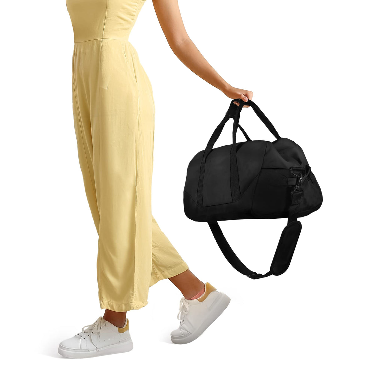 21'' Large Duffle Bag with Adjustable Strap (Black)