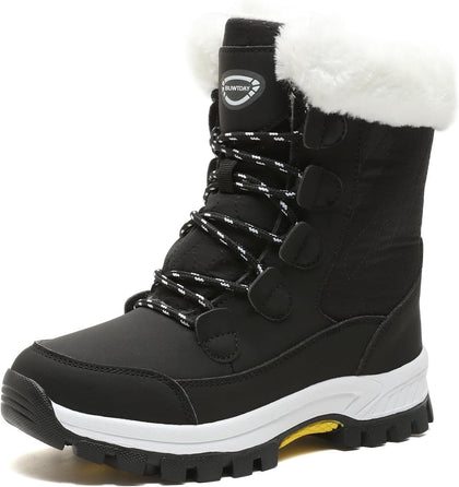 Womens Snow Boots Winter Waterproof Warm Fur Lined Mid Calf Booties | Comfortable Outdoor Anti-Slip Ankle Boots