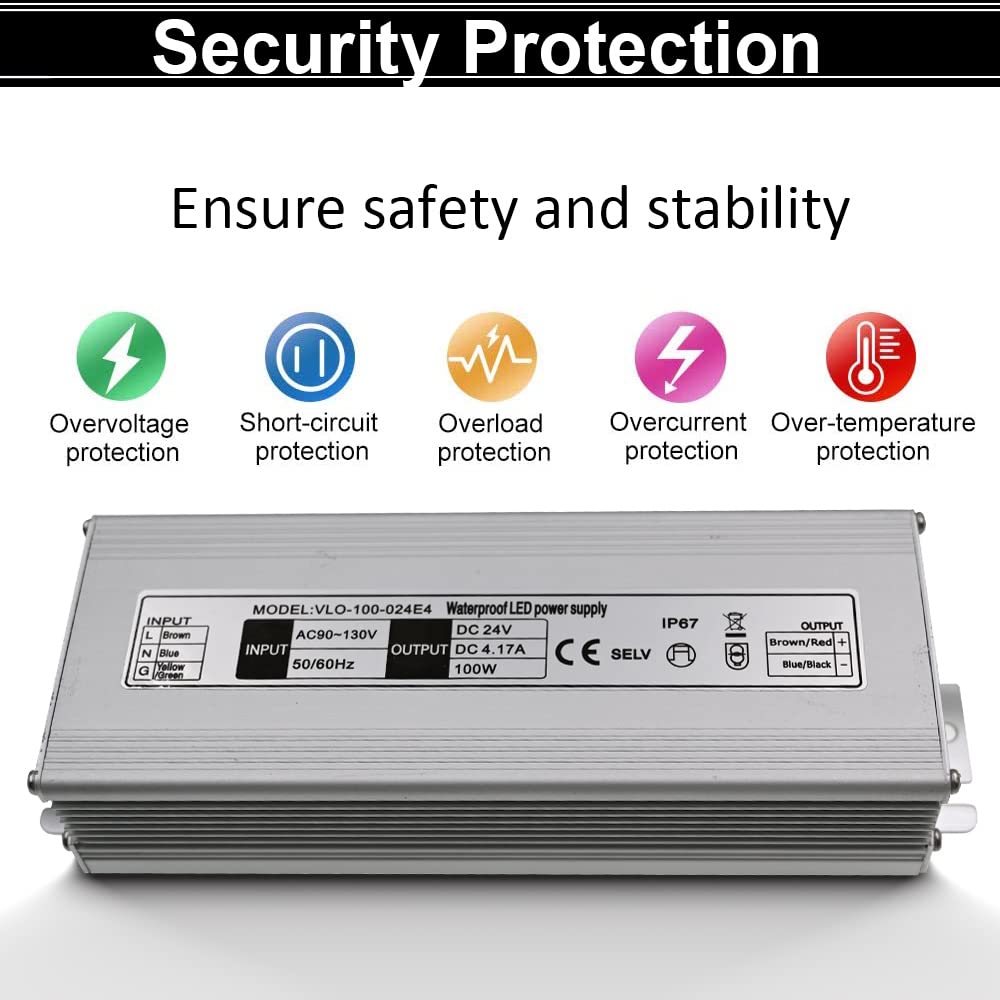 24V LED Power Supply 100W Low Voltage Transformer Adapter