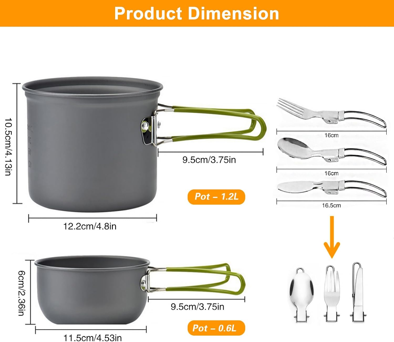 Camping Cookware Mess Kit Backpacking Pot Gear Camping Cooking Pots and Pans Set Camp Kitchen Equipment Accessories