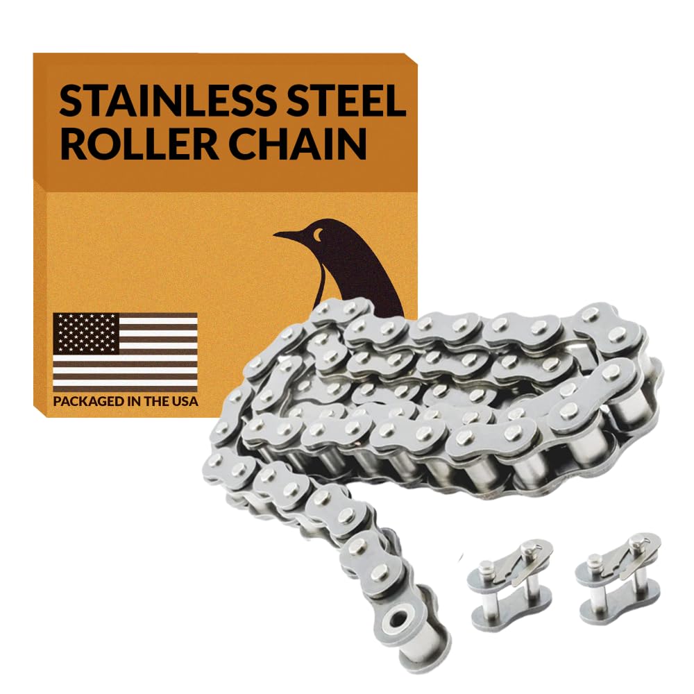 PGN #41SS Stainless Steel Roller Chain - 10 Ft + 2 Free Links - 239 Links