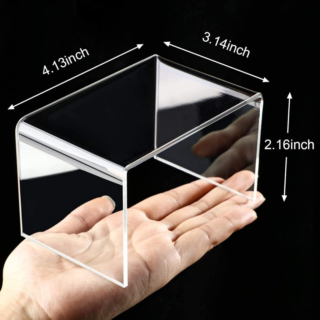 2 Sets Display Risers Figure Food Stand,Clear,Small Set | Plastic Decorative Risers For Table Decor Display, Dessert