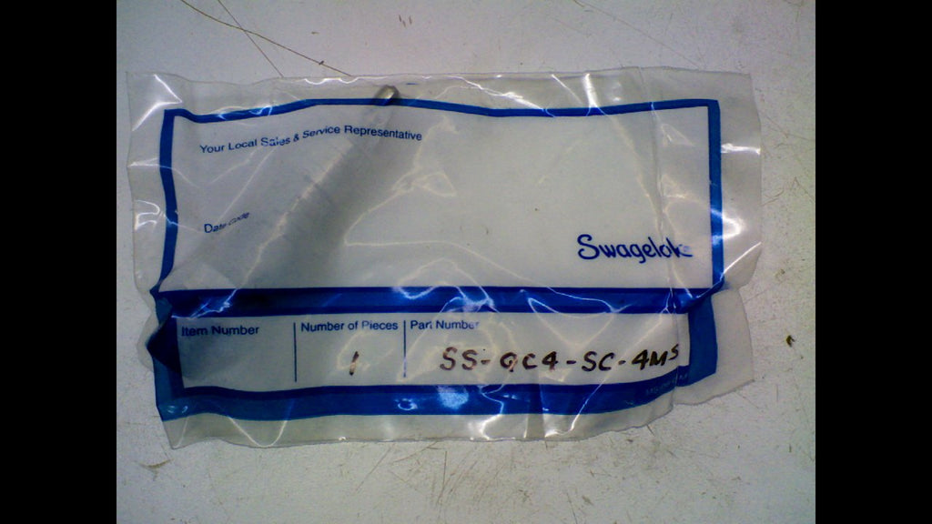 Swagelok Ss-Qc4-Sc-4Ms Quick Connect Stem, with Valve Ss-Qc4-Sc-4Ms