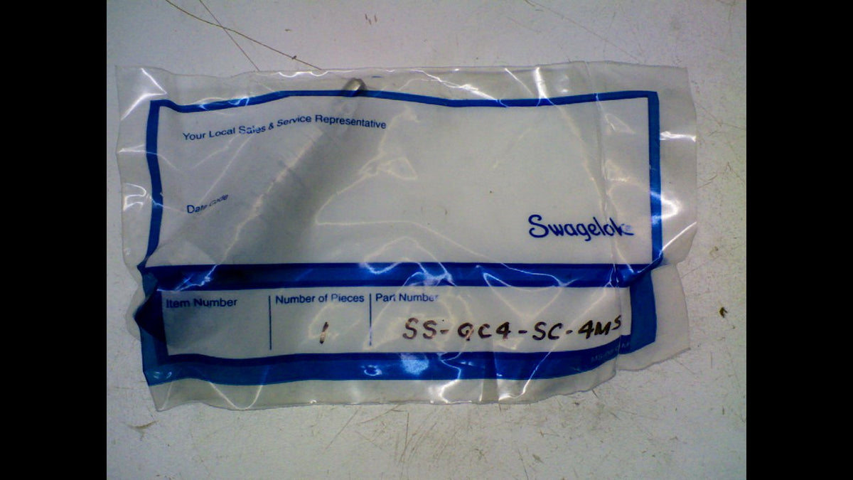 Swagelok Ss-Qc4-Sc-4Ms Quick Connect Stem, with Valve Ss-Qc4-Sc-4Ms