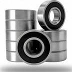 10 Pack 6205-2RS Double Rubber Seal Deep Groove Ball Bearings 25x52x15mm Pre-Lubricated and Stable Performance and Cost Effective Bearings (6205-RS)