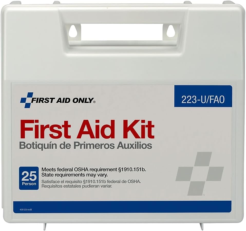 223-U OSHA-Compliant First Aid Kit, All-Purpose 25-Person Emergency First Aid Kit for Business, Worksite, Home, and