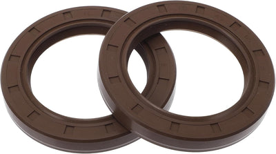 Universal Oil Seal TC Double Lip W Steel Spring Seal Ring Rotary Shaft Seal 45x65x8mm High Pressure FKM Rubber Brown 2 Pcs