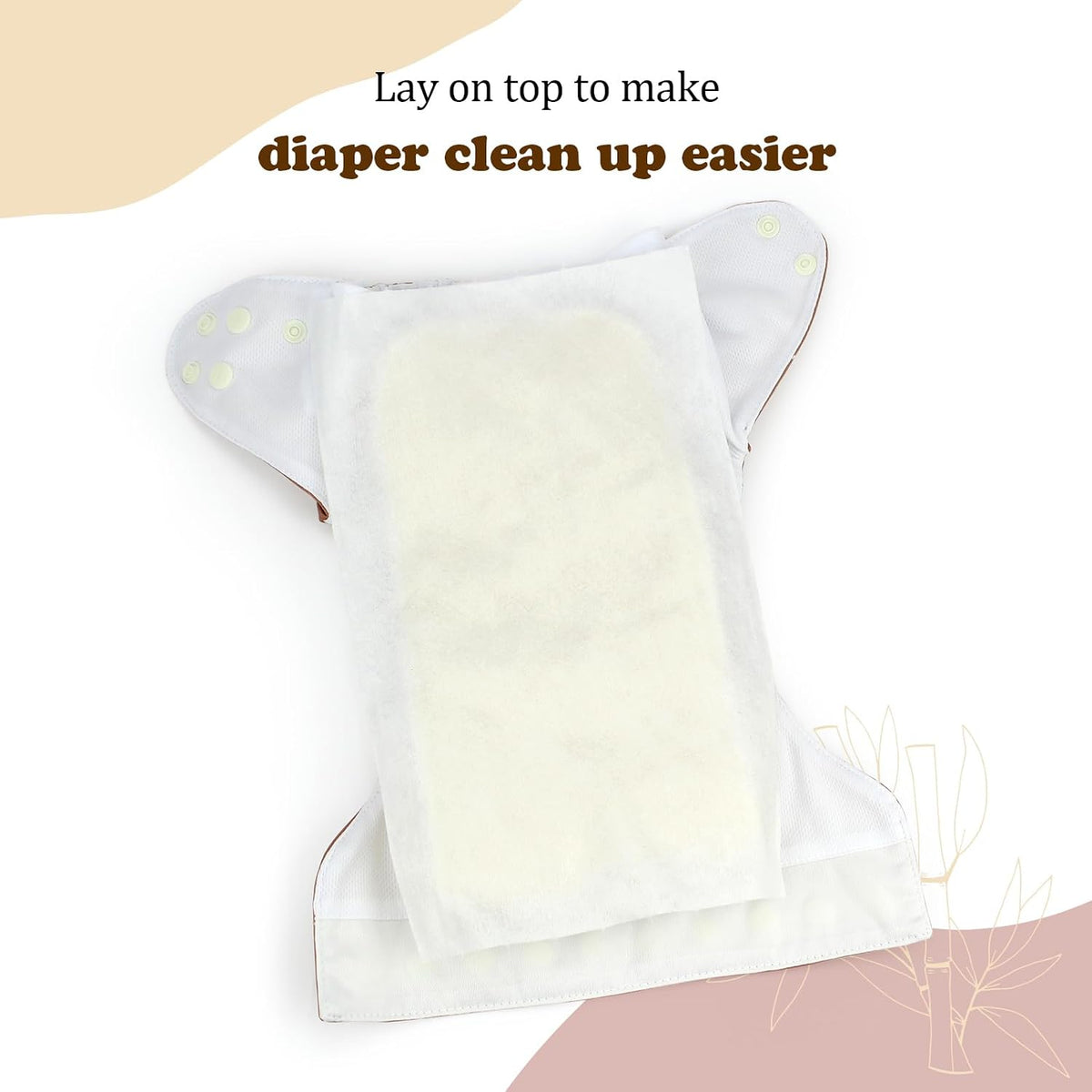 Disposable Natural Bboo Diaper Liners for Cloth Diapers, 400 Sheets (4 Pack)
