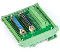 Electronics-Salon DB25 D-SUB DIN Rail Mount Interface Module, Male/Female, DSUB Breakout Board.