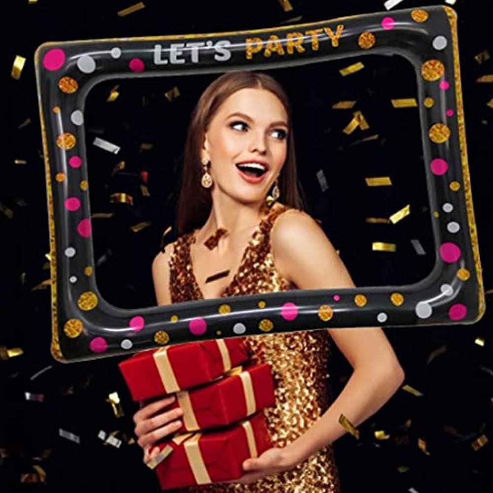 Inflatable Photo Booth Frame, 30.7 x 25.6 Inch Inflatable Selfie Frame, Photo Booth Props for Birthday Party