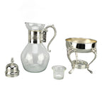 EIMSOAH Vintage Glass Coffee Pot Set, Heatable Water Pitcher, with Lid and Cup, Hot Cold Tea Kettle for Home and Office Use (Silver)