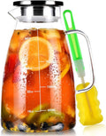 Glass Pitcher with Lid and Handle, Glass Water Pitchers, 2 Liter