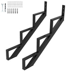 Steel Stair Riser-2 Pack, 3 Step Stringers for Deck, Sturdy Steel Stringer for Outdoor Steps