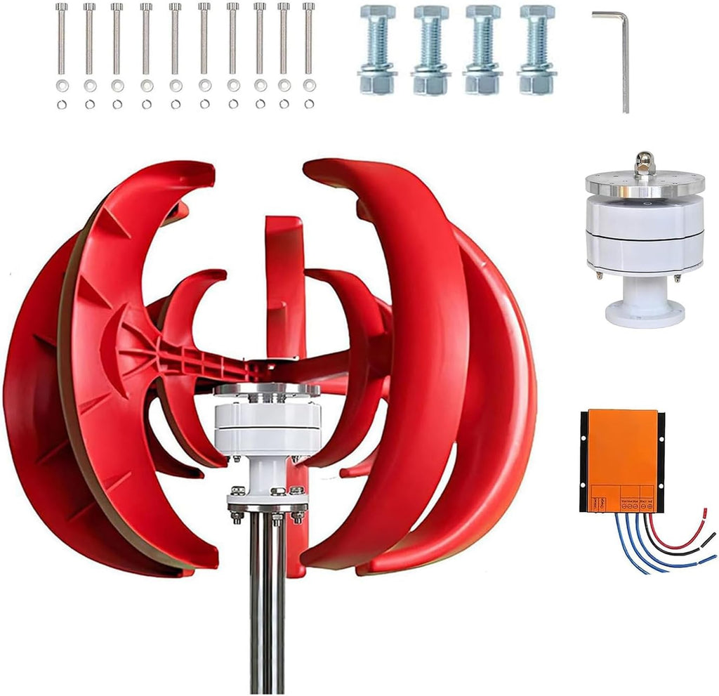 Vertical Axis Wind Generator,12V 5 Blade Permanent Magnet Generator | Electromagnetic Brake provides Safety