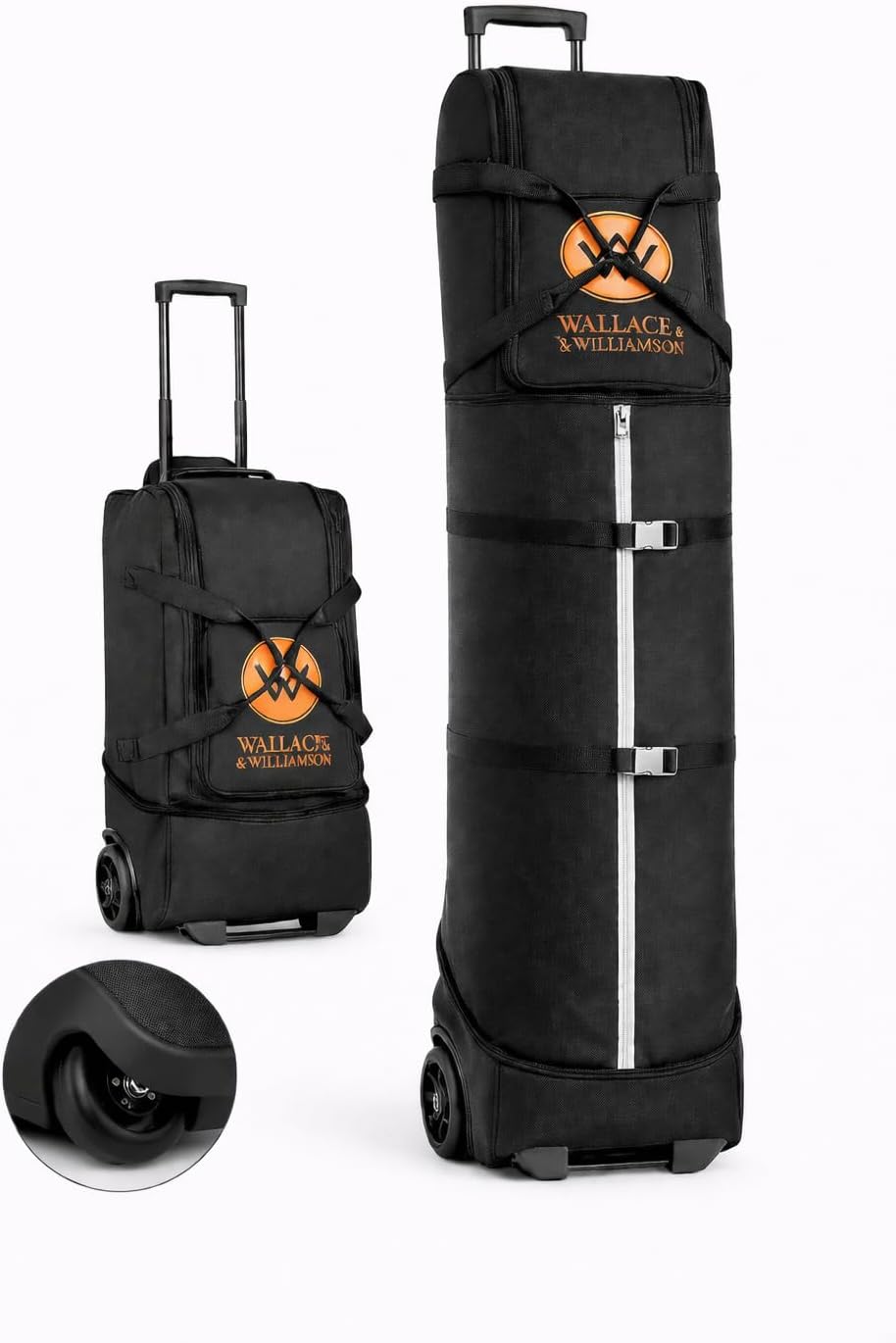 Golf Travel Bag with Wheels – Padded Airline-Approved Golf Club Travel Cover, Heavy-Duty Soft Sided Flight Bag with