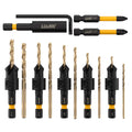 LU&MN Countersink Drill Bit Set, 1/4" Hex Shank, 14 Pcs