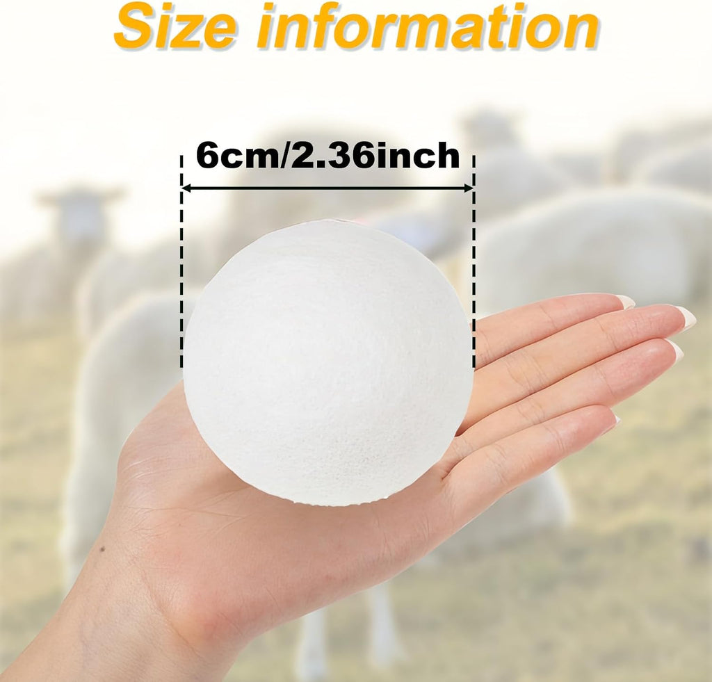 6pc Wool Dryer Balls, Dryer Balls for Laundry, Reusable Wool Dryer Balls