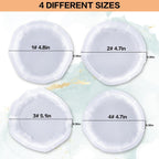 Resin Coaster Molds Silicone,4 Pcs Geode Irregular Edge Epoxy Coaster Molds for DIY Custom Coasters Resin Crafts Home
