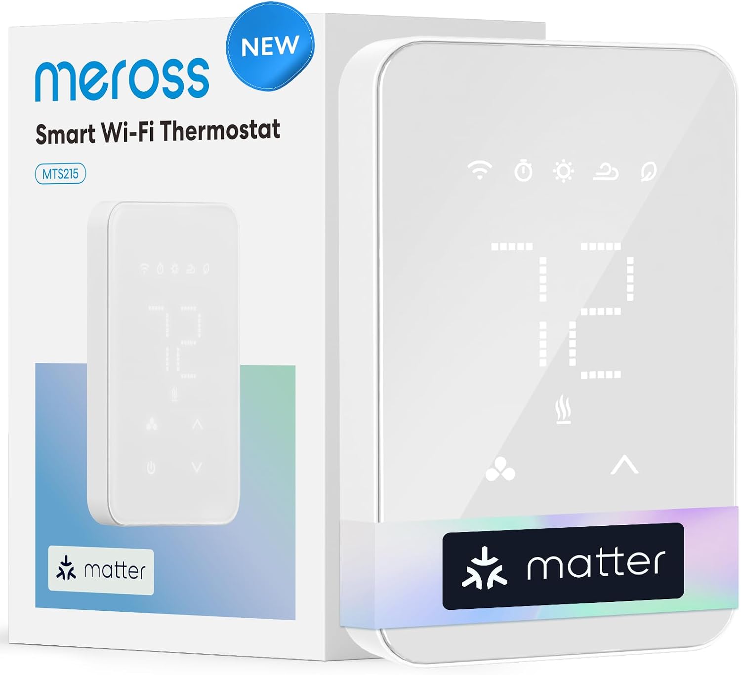 Matter Smart Thermostat for Electric Baseboard Heaters | WiFi Programmable Thermostat Works with HomeKit, Alexa