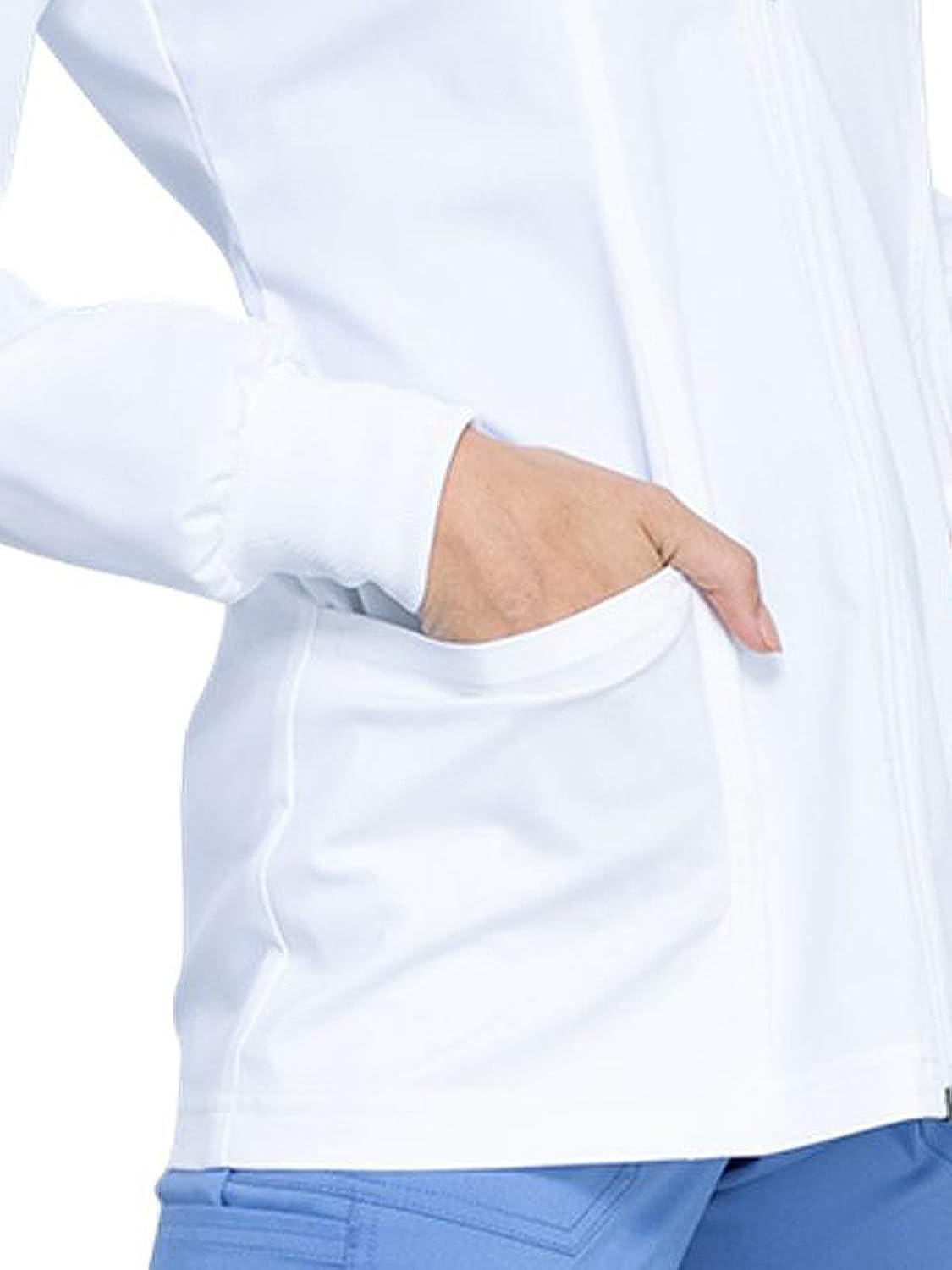 Rev Tech Warm Up Scrub Jacket for Women Zip Front 4 Pockets