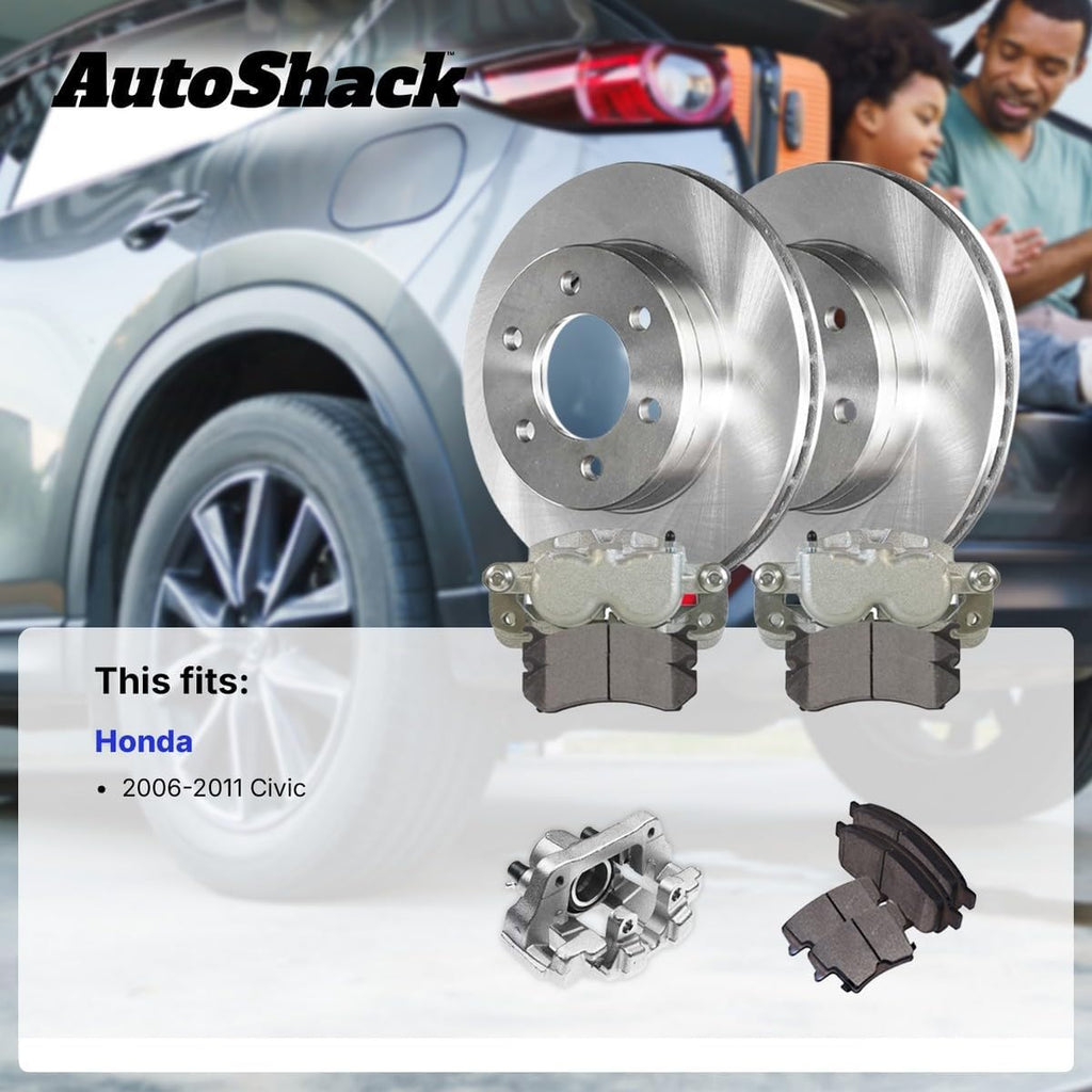 AutoShack Front Brake Rotors Pads & Calipers for Honda Civic 2011 | 10.31" (261.9 mm) Brake Kit, direct-fit