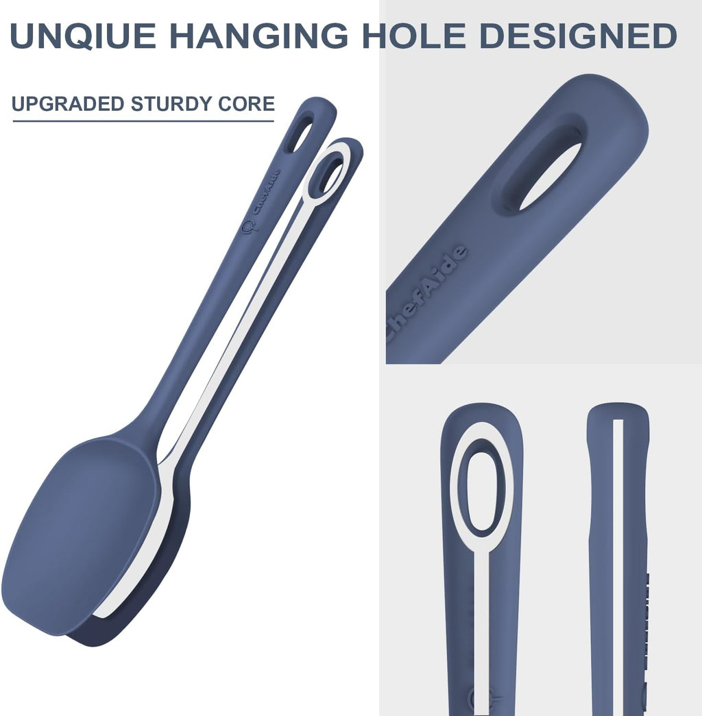 5 Pieces Silicone Spatula Set, Food Grade Rubber Spatula, Upgrade Strong Handle with Ergonomic Grip, Heat Resistant