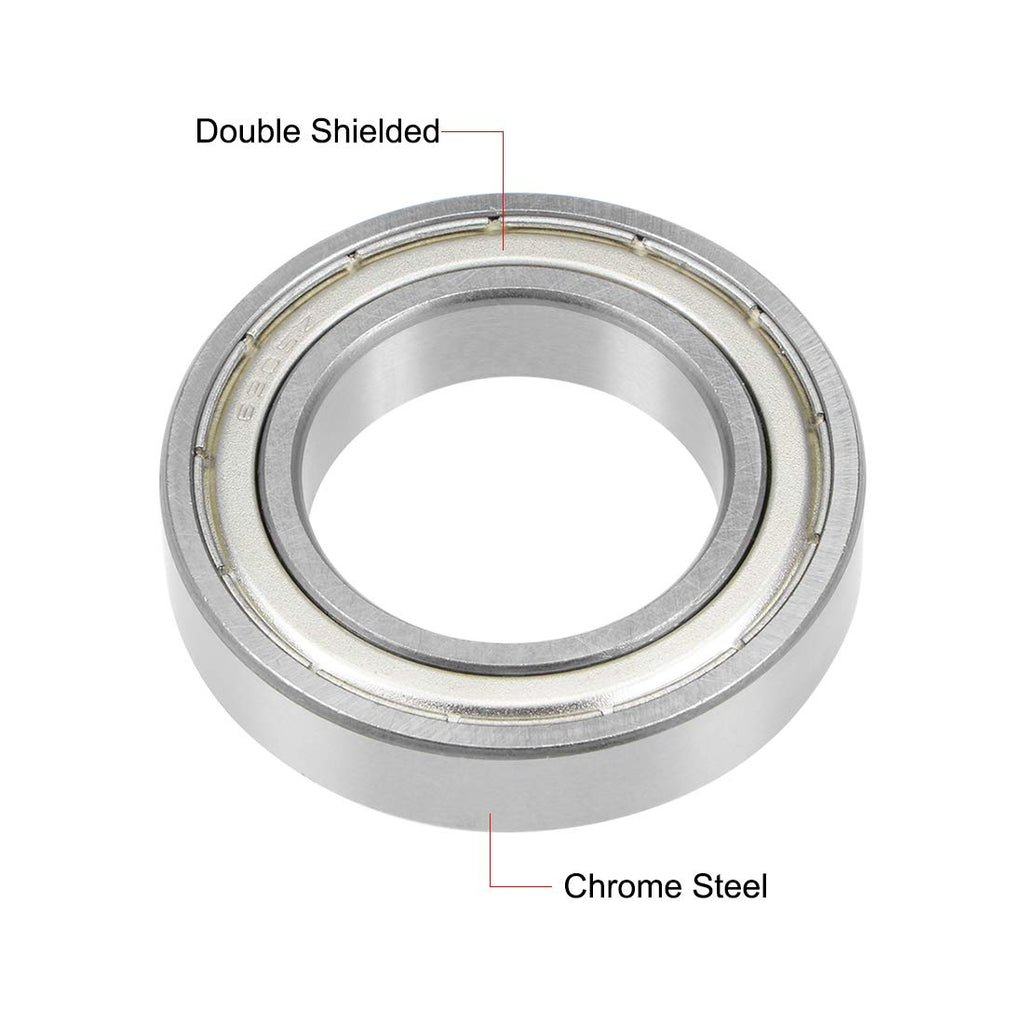 uxcell 6905ZZ Deep Groove Ball Bearing 25x42x9mm Double Shielded Chrome Steel Bearings 5-Pack