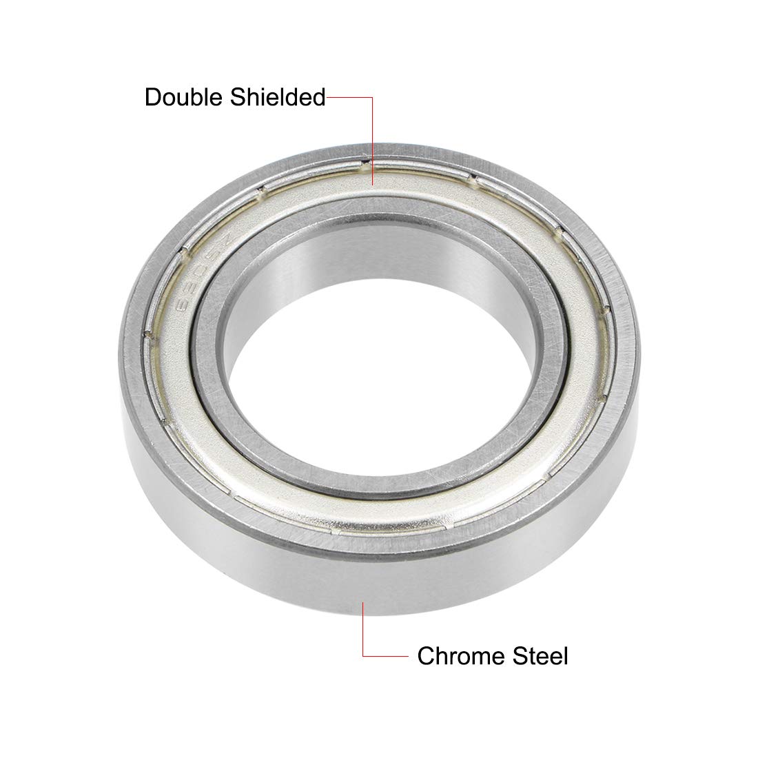 uxcell 6905ZZ Deep Groove Ball Bearing 25x42x9mm Double Shielded Chrome Steel Bearings 5-Pack