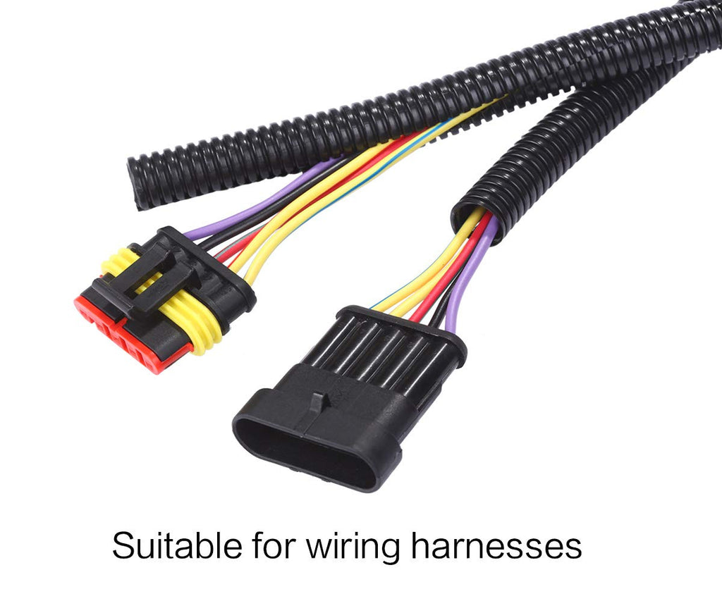 Alex Tech 25ft - 1/2 inch Split Wire Loom Tubing - Black