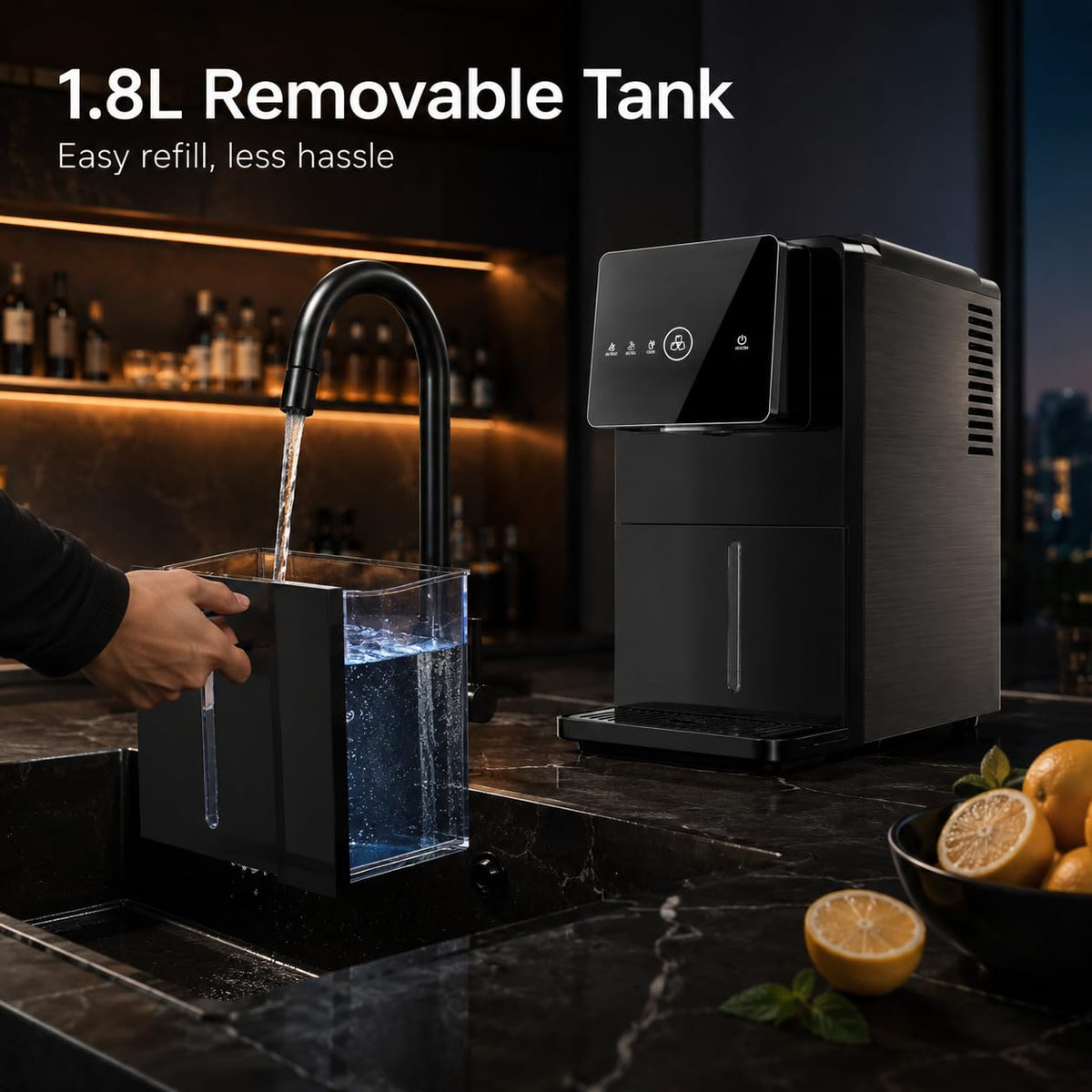 Nugget Ice Maker Countertop, 33LBS/24H Ice Machine with Soft Chewable Ice, One-Click, Self-Cleaning Function