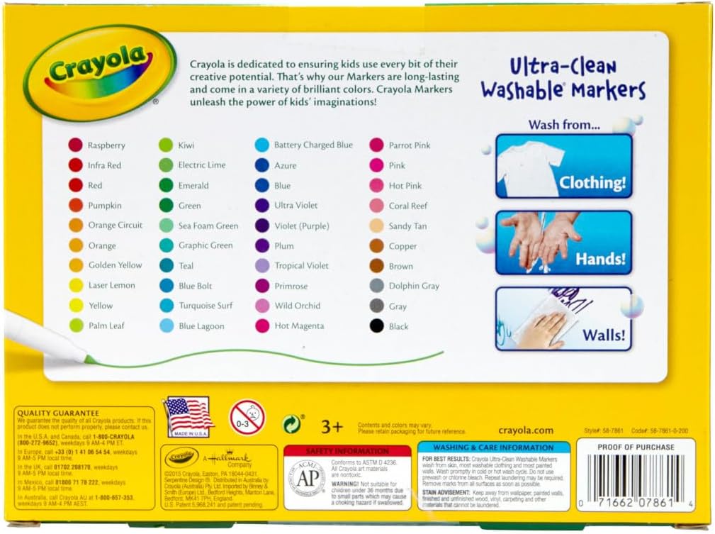 Ultra Clean Fine Tip Washable Markers 40ct, Kids School Supplies