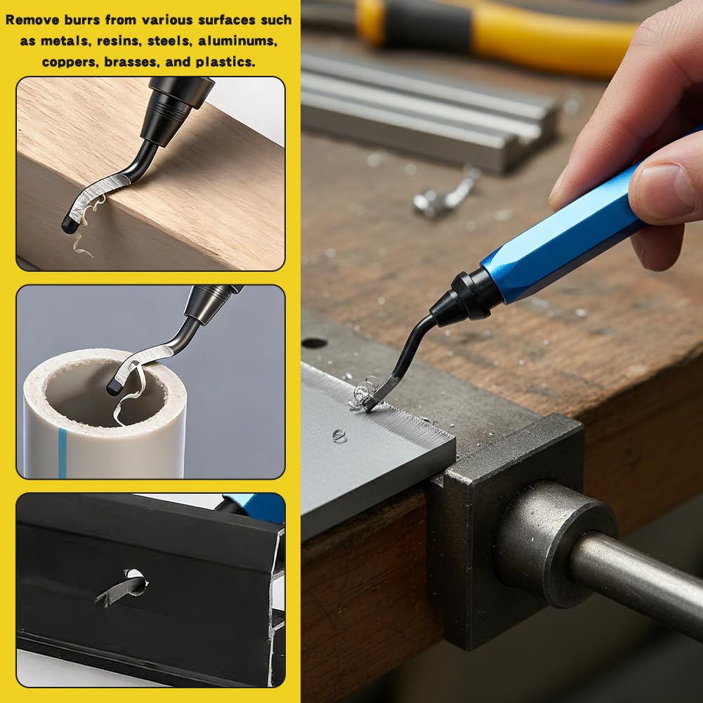 3D Print Deburring Tool Set with 10pc Multipurpose Blades Removing Burr 6Pcs Needle File 1pc Micro Wire Cutter Pliers