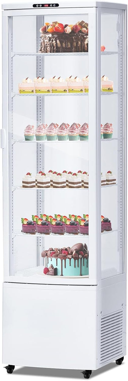 10.5 Cu.Ft Refrigerated Display Case, Floor-Standing Display Refrigerator with LED Light and Adjustable Shelves