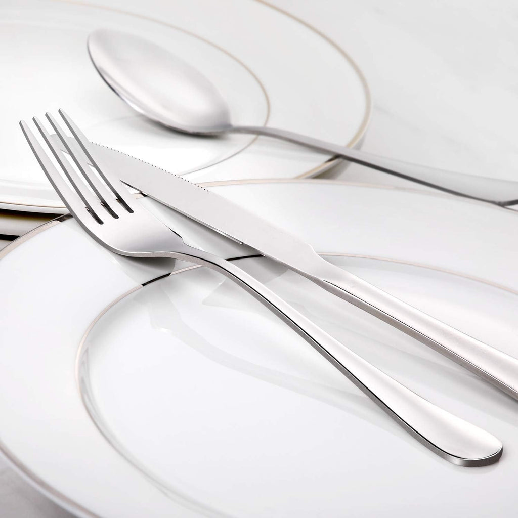 Dinner Forks Set, Food-Grade 18/8 Stainless Steel Forks Silverware, Mirror Polished, Dishwasher Safe - Set of 12, 8