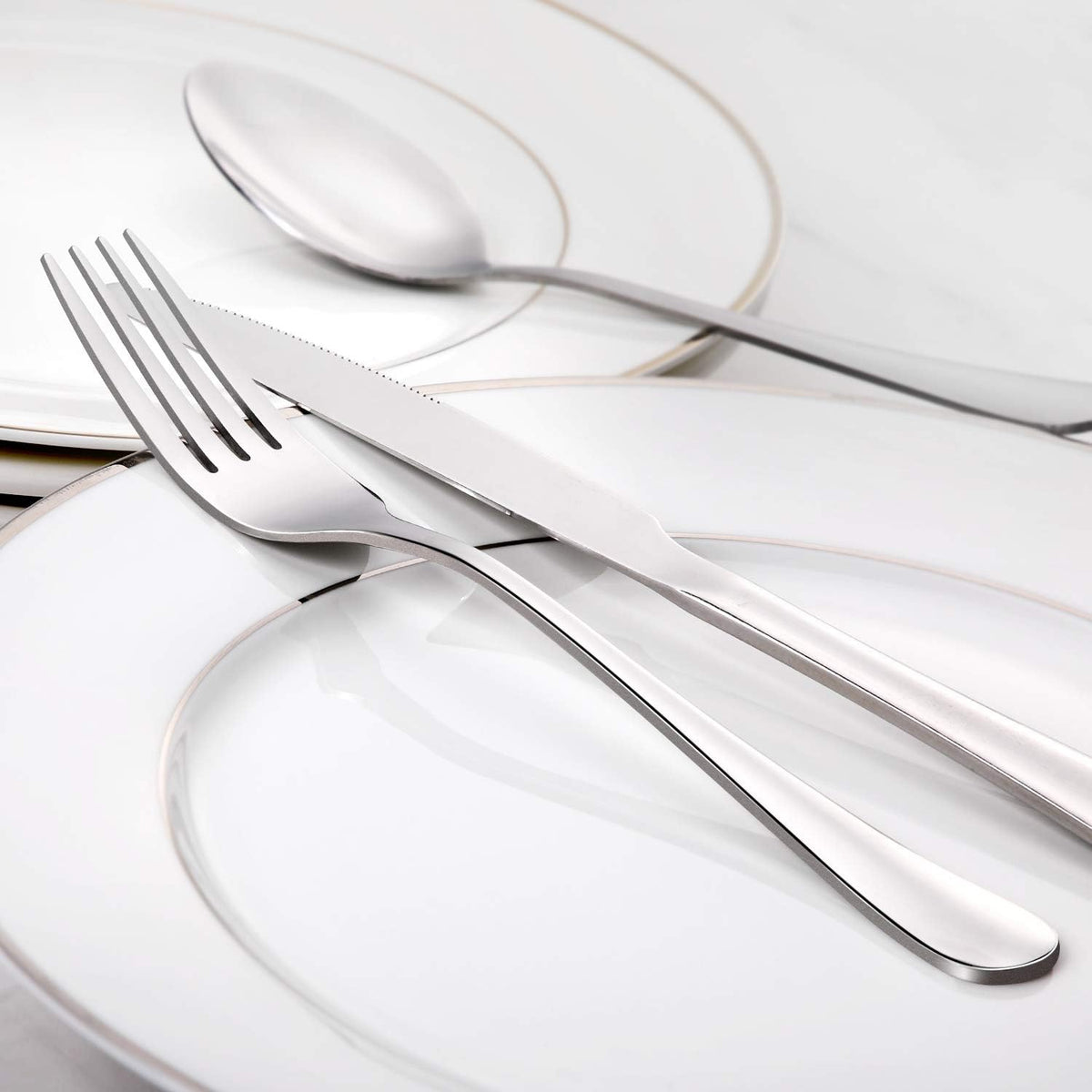 Dinner Forks Set, Food-Grade 18/8 Stainless Steel Forks Silverware, Mirror Polished, Dishwasher Safe - Set of 12, 8