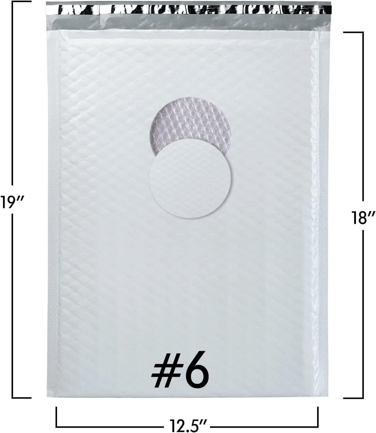 White Poly Bubble Mailers Size 12.5" x 19" #6 Shipping Mailing Bubble Padded Envelopes, Mailing Bags, Inside Space
