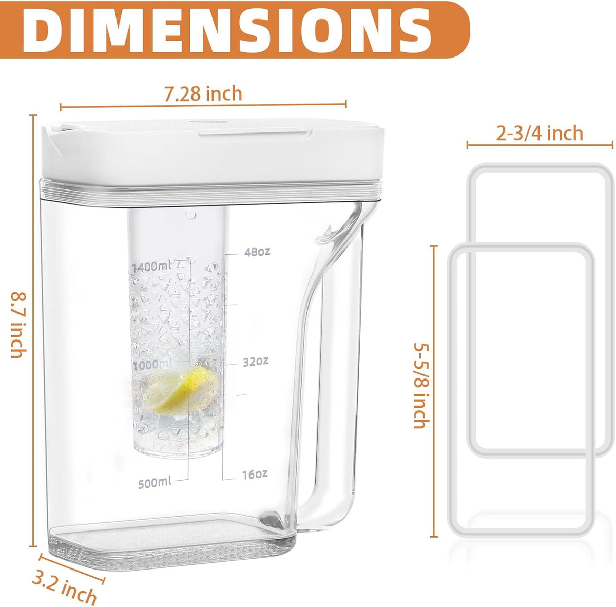 DA97-20587B Refrigerator Water Pitcher for Samsung RF28T5021SR RF28T5021SG
