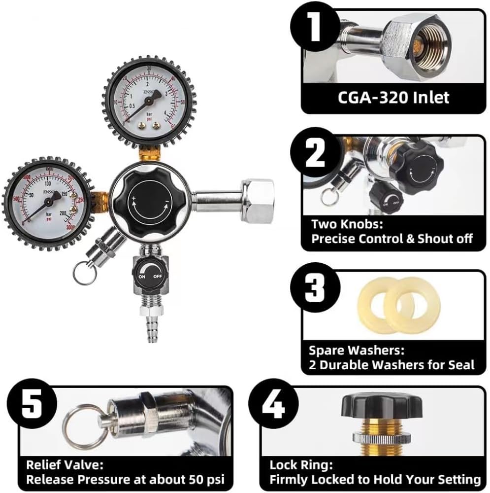 Single Tap Kegerator Tower Kit, Stainless Steel Beer Conversion Kit
